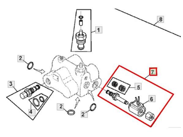 ot016738 - DQ40263 - Válvula Solenoide com Conector Elétrico  Aplicação - 1450 / 1550 