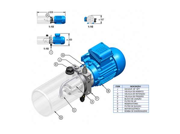 unidade hidráulica modelo KC1008 Bucher