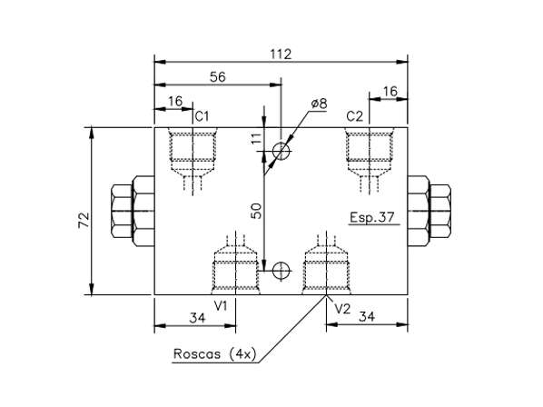 VÁLVULA RETENÇÃO PILOTADA DUPLA